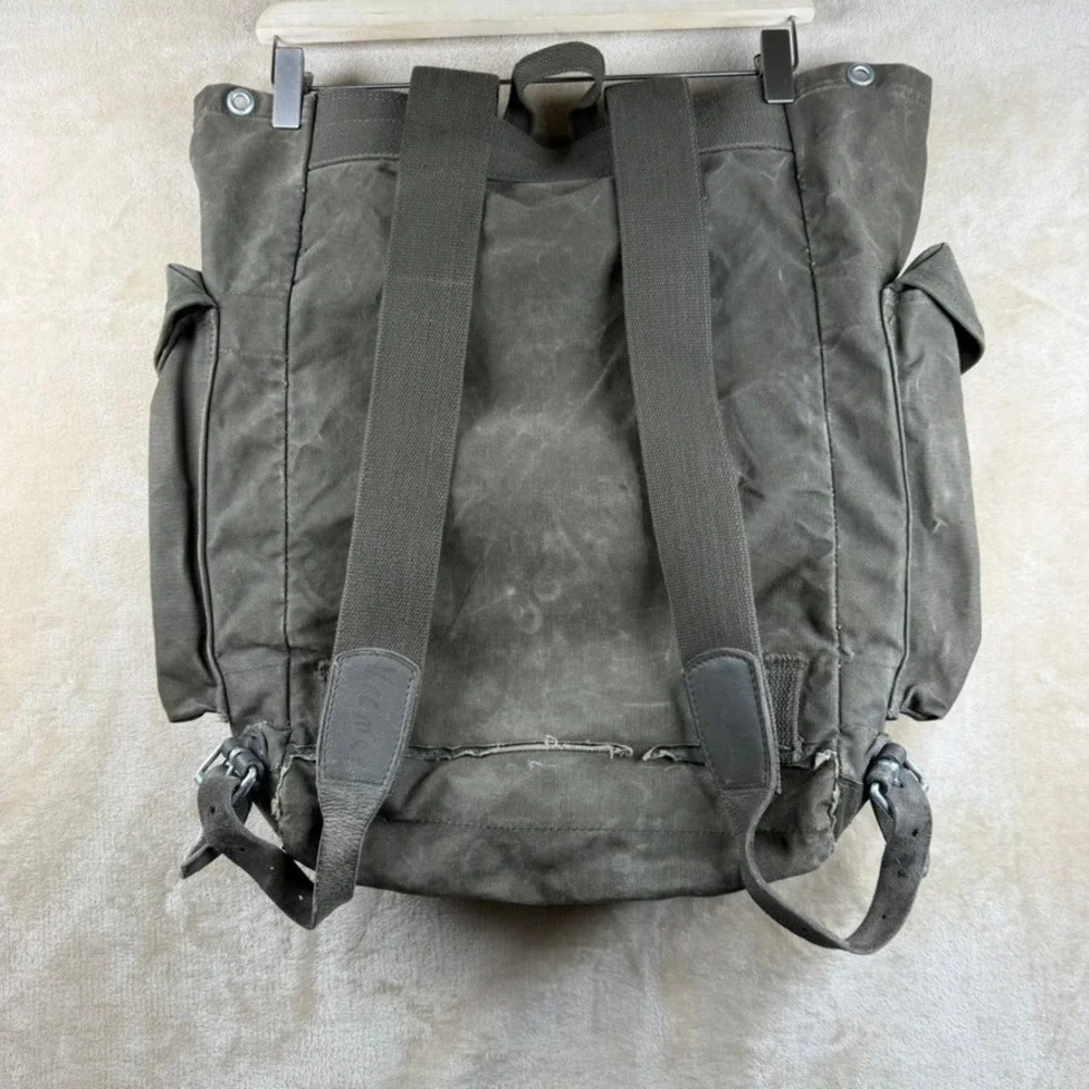 Vintage West German Military Mountain Rucksack Canvas Backpack Olive Drab 1981
